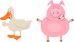 A duck and a pig