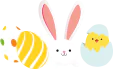Easter bunny and Easter eggs