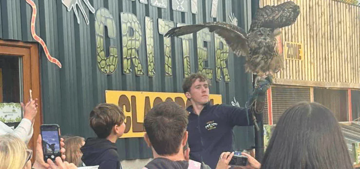 People with an eagle